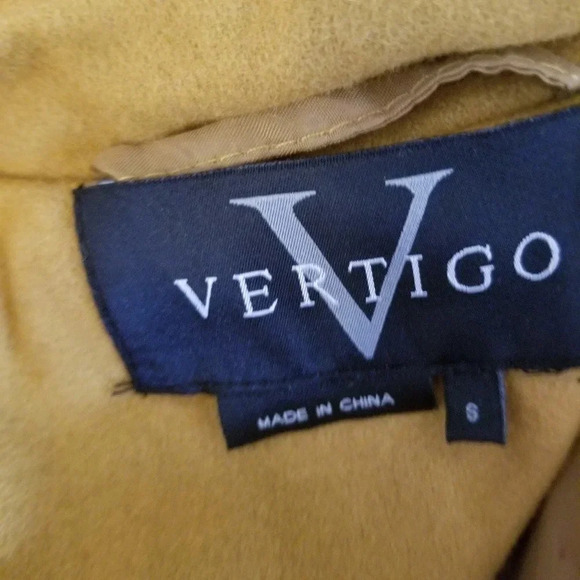 NWT Vertigo Wool Blend Mustard Peacoat S - Picture 7 of 10